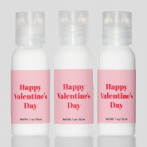 Happy Valentine's day pink red modern typography Hand Lotion