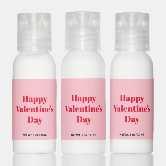 Happy Valentine's day pink red modern typography Hand Lotion (Set)