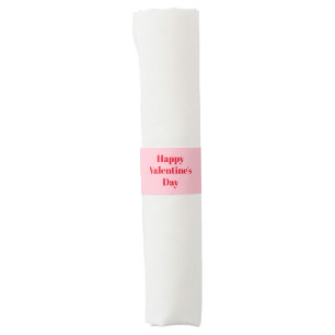 Happy Valentine's day pink red modern typography Napkin Bands