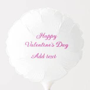 Happy Valentine's day pink text name message Balloon