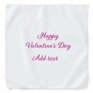 Happy Valentine's day pink text name message Bandana