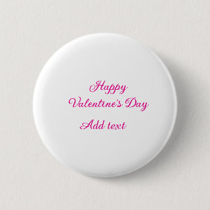 Happy Valentine's day pink text name message Button