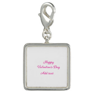 Happy Valentine's day pink text name message Charm