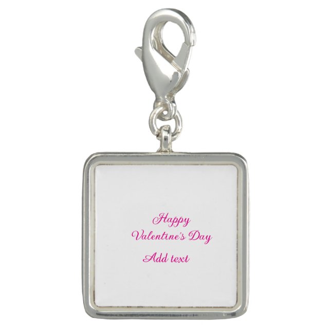 Happy Valentine's day pink text name message Charm (Front)