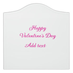 Happy Valentine's day pink text name message Door Sign