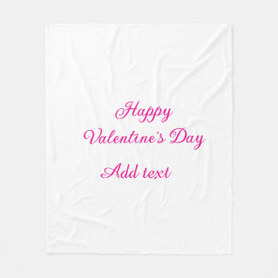 Happy Valentine's day pink text name message Fleece Blanket