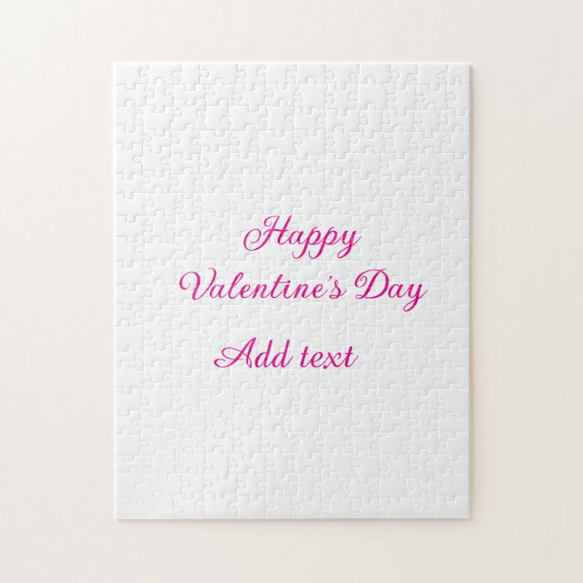 Happy Valentine's day pink text name message Jigsaw Puzzle (Vertical)