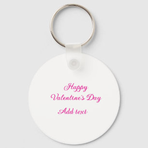 Happy Valentine's day pink text name message Keychain