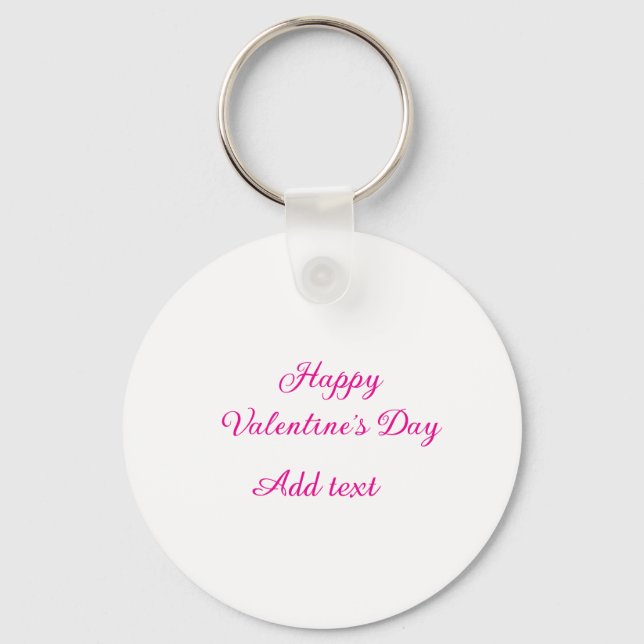 Happy Valentine's day pink text name message Keychain (Front)