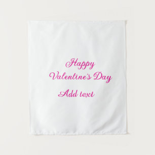 Happy Valentine's day pink text name message Tapestry