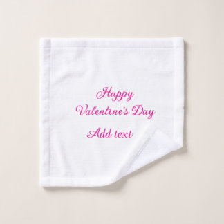 Happy Valentine's day pink text name message Wash Cloth