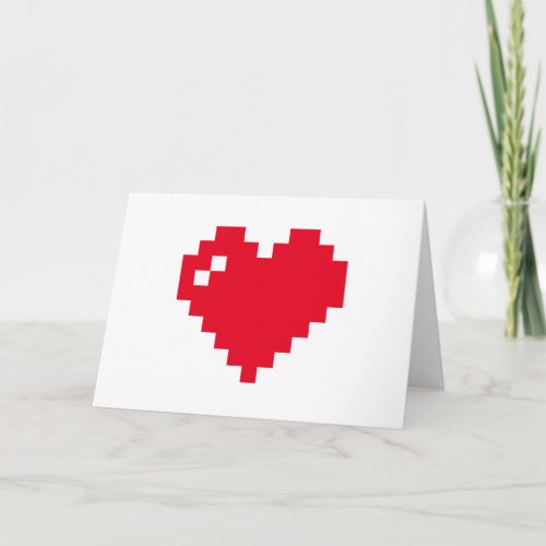 Happy Valentines Day  Pixel Heart Card