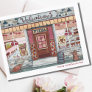 Happy Valentine's Day Pizza Shop Watercolor Card