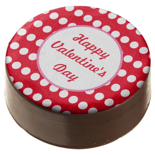 Happy Valentines Day Polka Dot Dipped Oreos Red