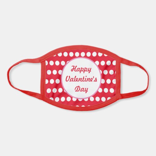 Happy Valentines Day Polka Dot Face Mask Red