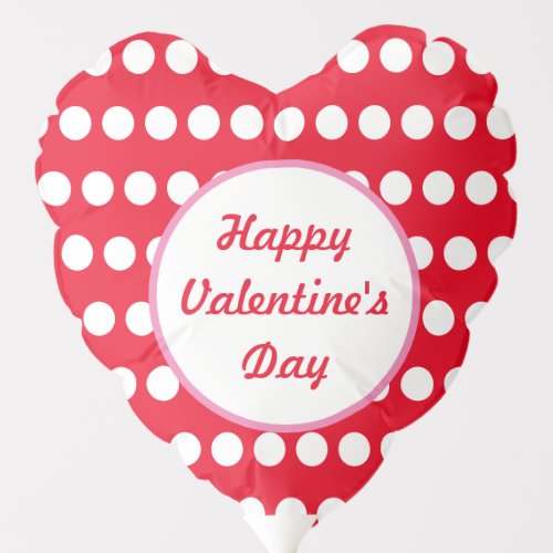 Happy Valentines Day Polka Dot Heart Balloon Red