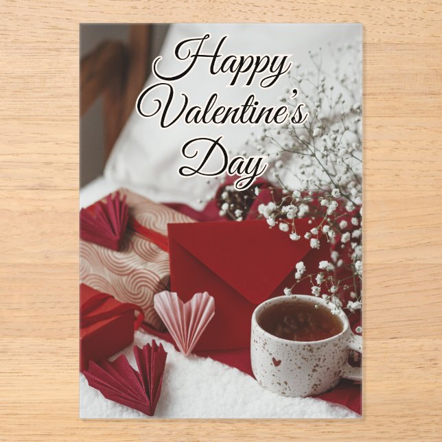 Happy Valentine's Day Poster Acrylic Invitations (Front)