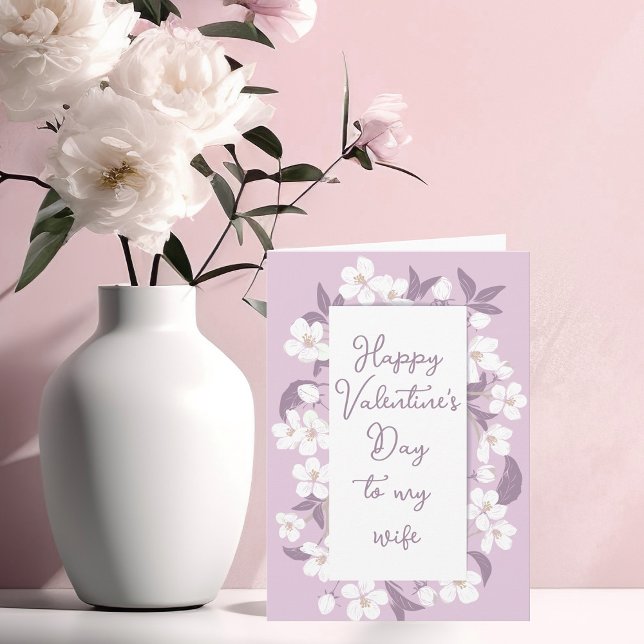 Happy Valentine's Day Pretty Pink Floral Custom Card (Creator Uploaded)