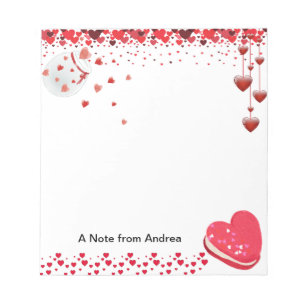 Happy Valentine's Day Pretty Red Hearts Notepad