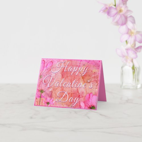 Happy Valentines Day Pretty Watercolor Flowers Card