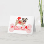 Happy Valentine&#39;s Day Pug Card at Zazzle