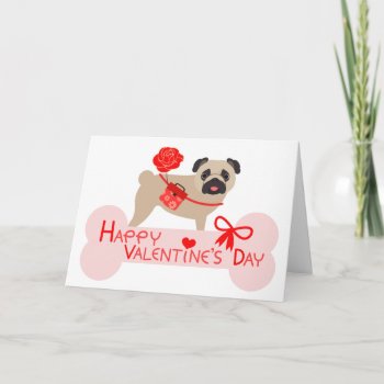 Happy Valentine's Day Pug Card by MishMoshPugs at Zazzle