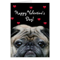 Happy Valentine's Day Pug greeting card