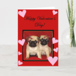Happy Valentine's day Pugs greeting card