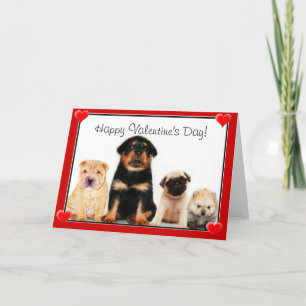 Happy Valentine's Day puppies Holiday Card