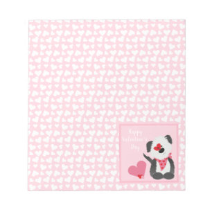 Happy Valentines Day Puppy Hearts Pink Notepad