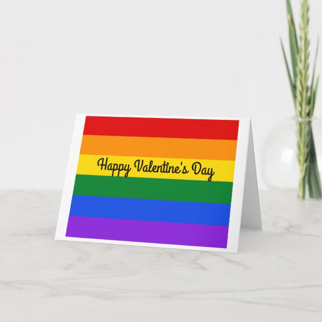 Happy Valentine's Day Rainbow #1 Card (Front)