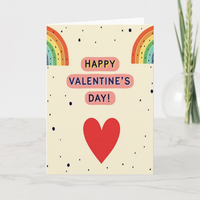 Happy Valentines Day Rainbow Card (Front)