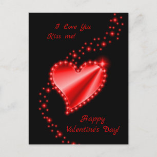 Happy Valentine's Day - Rainbow Heart with Stars Holiday Postcard