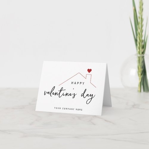 Happy Valentines Day Real Estate House   Card