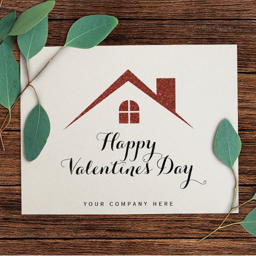 Happy Valentines Day Real Estate House Postcard