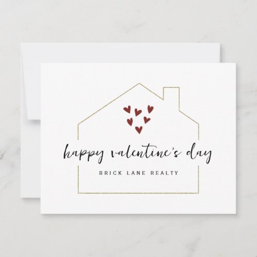 Happy Valentines Day Real Estate Promotional  Card