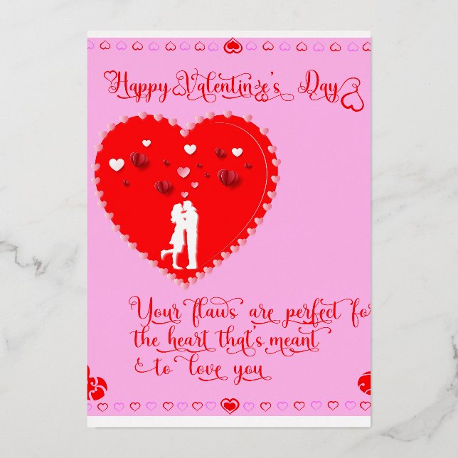 Happy Valentine's Day-Real Love  Foil Invitation (Back)