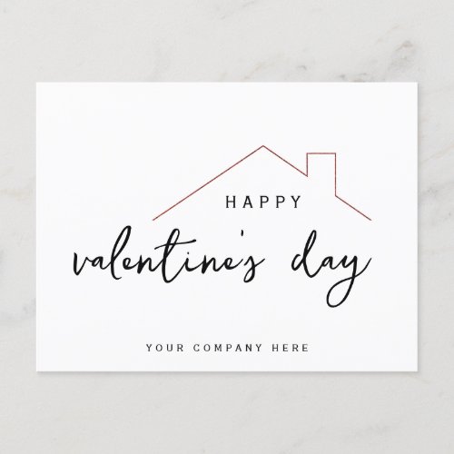 Happy Valentines Day Realty House Postcard