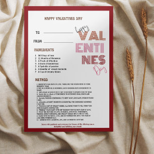 Happy Valentines day Recipe for loving Love life Invitation