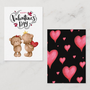 Happy Valentine's Day Red Bear Classroom Valentine Note Card