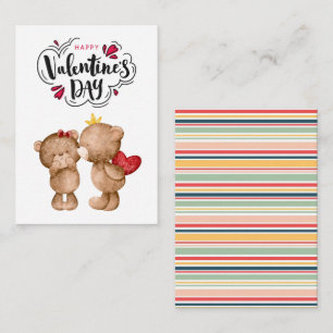 Happy Valentine's Day Red Bear Classroom Valentine Note Card