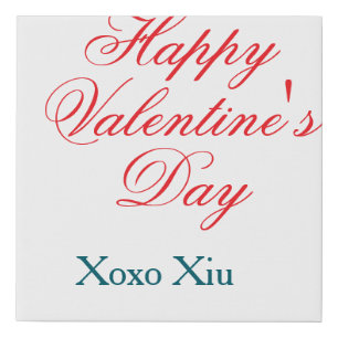 Happy Valentine's day red blue xoxo love name Faux Canvas Print