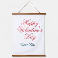 Happy Valentine's day red blue xoxo love name