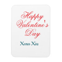 Happy Valentine's day red blue xoxo love name