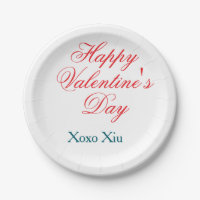 Happy Valentine's day red blue xoxo love name