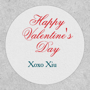 Happy Valentine's day red blue xoxo love name  Patch