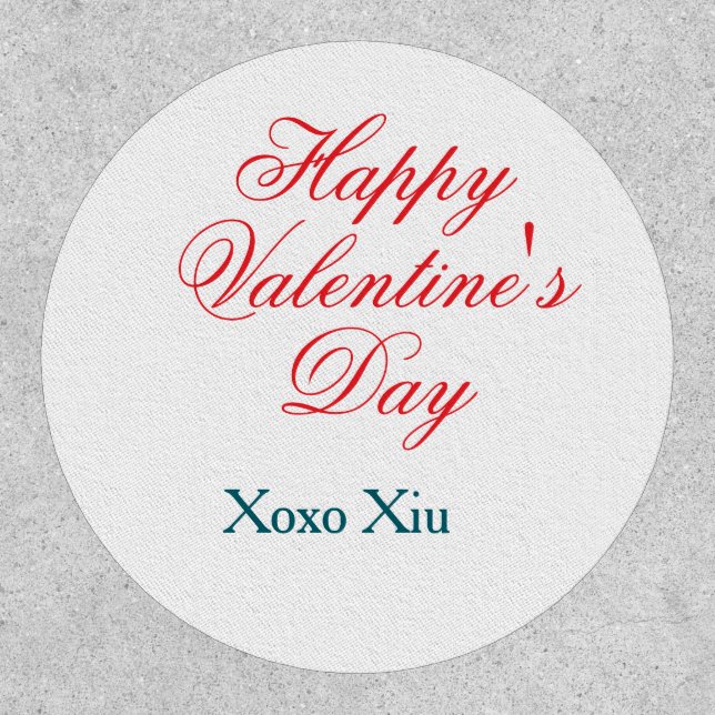 Happy Valentine's day red blue xoxo love name  Patch (Front)