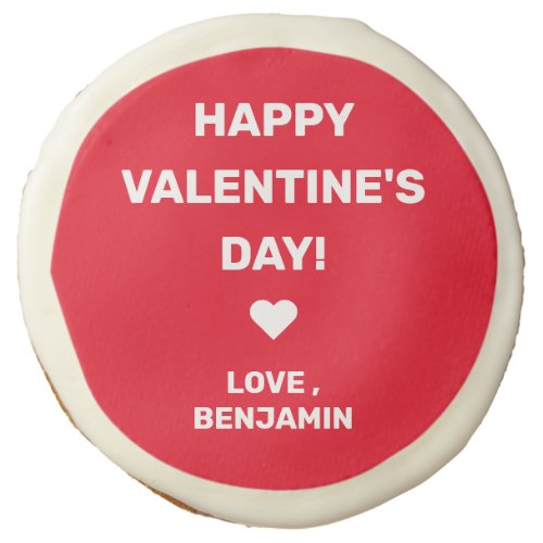 Happy Valentines Day Red color Custom Name  Sugar Cookie