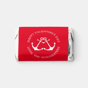 Happy Valentine's Day red custom nautical anchors Hershey's Miniatures