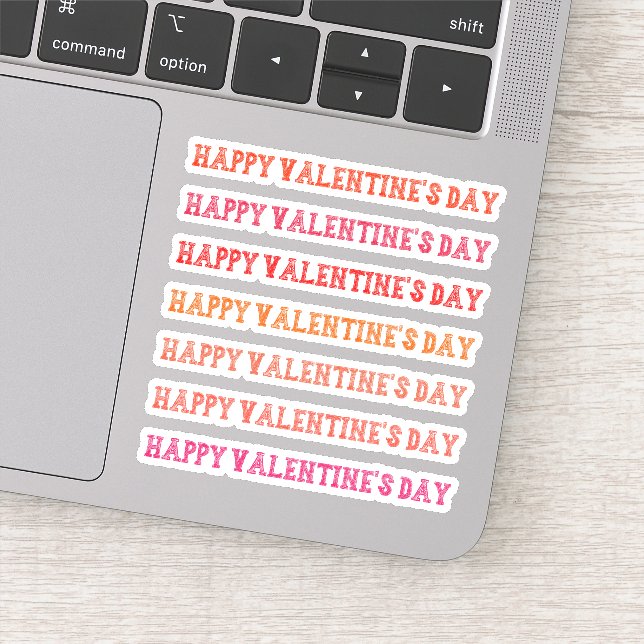 Happy Valentine's Day Red Display Font Lettering Sticker (Detail)
